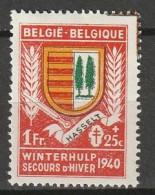  Belgie 1940 Winterhulp 1e Uitgifte Yv. 543 SPECIAL- Richtlijnen In Rechter Bovenhoek MH* - Sin Clasificación
