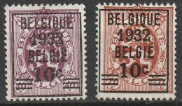  Belgie 1932 Voorafstempeling OBP 333-334 MH* - Neufs