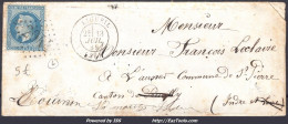 FRANCE N°29B SUR LETTRE GC 2044 LIGUEIL INDRE ET LOIR + CAD DU 13/07/1869 - 1863-1870 Napoleon III With Laurels