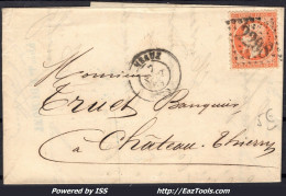 FRANCE N°23 SUR LETTRE GC 2298 MEAUX SEINE ET MARNE + CAD DU 07/09/1865 - 1862 Napoléon III.