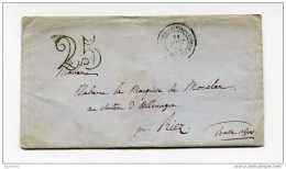 !!! CORPS EXPEDITIONNAIRE D'ITALIE SUR LETTRE DE 1853 TAXE 25 DT  AVEC TEXTE - Army Postmarks (before 1900)