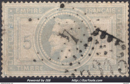 FRANCE EMPIRE 5Fr VIOLET GRIS N° 33 CACHET GC + ETOILE DE PARIS 4 A VOIR - 1863-1870 Napoléon III. Laure