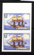 ZA0049b - TUVALU  -  STAMPS -  PAIR Of Imperf Stamps BOATS SHIPS Duff  (11 Left) - Tuvalu