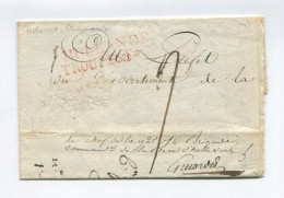 !!! MARQUE HOLLANDE TROUPES FRANCAISES (R) SUR LETTRE D'HELLVOETSLUYS AN 11 AVEC TEXTE PARTIEL - Army Postmarks (before 1900)