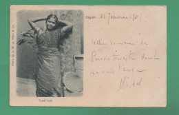 Ceylon ( Ceylan, Sri Lanka ) Tamil Lady ( Jeune Fille Tamil ) Photo A W A Plâté & Co 31 01 1901 - Sri Lanka (Ceylon)