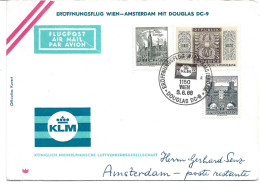 2363r: KLM- Erstflug Wien- Amsterdam Mit Douglas DC-9, 1966 - Posta Aerea