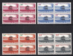 Congo Democratique 1966 Yvertn° 4 X 625-628 *** MNH Cote 20,00 Euro Avec Surcharge O.M.S. - Nuevas/fijasellos