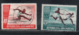 REPUBBLICA DI SAN MARINO 1955 POSTA AEREA AIR MAIL FRANCOBOLLO OLIMPICO SERIE COMPLETA COMPLETE SET USATA USED OBLITERE' - Poste Aérienne