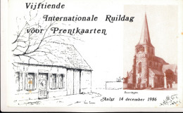 AALST 14 DECEMBER 1986  VIJFTIENDE INTERNATIONALE RUILDAG VOOR PRENTKAARTEN           ZIE AFBEELDINGEN - Aalst