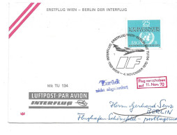 2363y: Interflug- Erstflug Wien- Berlin 1970 - Luftpost