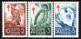 Finland - 1956 - Birds Of Prey - Anti Tuberculosis Fight - Mint Stamp Set With Charity Surcharge - Unused Stamps