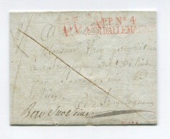 !!! PORT PAYE N°4 ARMEE D'ALLEMAGNE (R) SUR LETTRE AVEC TEXTE PARTIEL - Army Postmarks (before 1900)