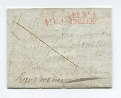 !!! PORT PAYE N°4 ARMEE D'ALLEMAGNE (R) SUR LETTRE AVEC TEXTE PARTIEL - Armeestempel (vor 1900)