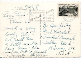 70989 - Frankreich - 1959 - 30F Elysee-Palast EF A AnsKte PARIS - ... BIENNALE ... -> Harvey, IL (USA) - Lettres & Documents