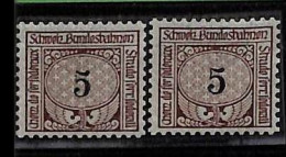 ZA0139a - SWITZERLAND -  SBHV # 13Cb *2 -  RAILWAY SERVICE STAMPS Mint MNH - Chemins De Fer