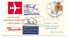 2363z: AUA- Sonderflug Leipziger Messe 1967 Mit Jet Caravelle - Luftpost