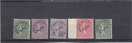 France - Année 1922/47 - Neuf** - Préoblitérés - N° YT 45/49** - Type Semeuse Lignée - 1893-1947