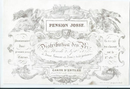 Carte Porcelaine - Porseleinkaart - Gand - Gent - Pension Josse - 1845 - 16x11cm - Ref 337 - Porzellan