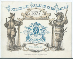 Carte Porcelaine - Porseleinkaart - Gand - Gent - Société Des Carabiniers - 1877 - 17x13,50cm - Ref 327 - Porzellan