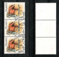 ICELAND   Scott # 700 USED STRIP Of 3 (CONDITION AS PER SCAN) (Stamp Scan # 993-9) - Gebruikt