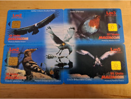 MALTA / SERIE BIRDS / LM2, LM 2, LM 3, LM 5 PUZZLE / BIRDS .4X  CHIPCARD /  /   Fine Used    ** 15571** - Malte