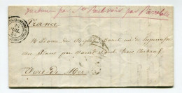 !!! CORPS EXPEDITIONNAIRE D'ITALIE SUR LETTRE DE 1855 TAXE 30 DT AVEC TEXTE - Army Postmarks (before 1900)