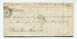 !!! CORPS EXPEDITIONNAIRE D'ITALIE SUR LETTRE DE 1855 TAXE 30 DT AVEC TEXTE - Armeestempel (vor 1900)