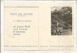 Publicité, 4 Pages, 1952, PHOTO DES NATIONS De GENEVE, Joyeux Noël, Bonne Et Heureuse Année - Werbung