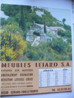 Calendrier Publicitaire Année 1986 MEUBLES LEJARD  Cuisines Cérans Foulletourte Sarthe Photo Cherrier Baux De Provence - Grand Format : 1981-90