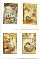 4 Geboortekaartjes Faire Part De Naissance Anton Pieck Antwerpen Vilvoorde Merksem Beveren-Waas - Nascita & Battesimo