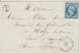 France Lettre 1867 De Saint Leu D'Esserent GC3720 (Oise)  Pour Forges (76) Avec Cachet De Facteur - 1849-1876: Classic Period