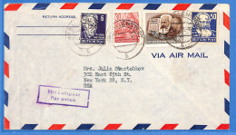 Allemagne DDR - 1954 - Lettre Par Avion De Ballenstedt Aux USA - G24340 - Storia Postale