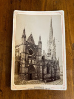 Bordeaux * Place , église Et Tour St Michel * Photo CDV Cabinet Albuminée Circa 1860/1890 * Photographe - Bordeaux