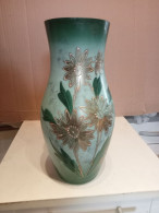 Vase Ancien Opaline Hauteur 27 Cm Diamètre 13 Cm - Vasen