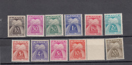 France - Année 1943/46 - Neuf** - Taxe - N°YT 67/77**  - Type Gerbes - 1859-1959 Mint/hinged