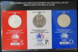 USA210 - ETATS-UNIS - Set 3 Pièces 1 Dollar Silver 1984 S.D.P. - JO Los Angeles - Andere & Zonder Classificatie