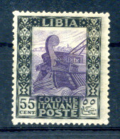 1921 LIBIA "Pittorica" N.29g 55 Centesimi (*) VARIETA' Centro Spostato In Basso - Libië