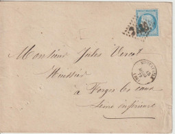 France Lettre 1872 De Montataire GC2428 (Oise)  Pour Forges (76) - 1849-1876: Période Classique