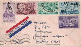 ETATS-UNIS - LETTRE DE DETROIT POUR LE CROISEUR SUFFREN A TOULON - FRANCE - LE 21-12-1956 - BEL AFFRANCHISSEMENT. - Storia Postale