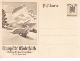 OLYMPIC GAMES, GARMISCH PARTENKIRCHEN'36, WINTER, MOUNTAINS, PC STATIONERY, ENTIER POSTAL, 1936, GERMANY - Winter 1936: Garmisch-Partenkirchen