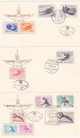 OLYMPIC GAMES, INNSBRUCK'64, WINTER, SLEDING, ICE HOCKEY, FIGURE SKATING, SKIING, COVER FDC, 3X, 1964, AUSTRIA - Inverno1964: Innsbruck