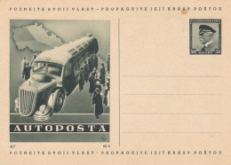 TRANSPORTS, BUSSES, OMNIBUSS, MAIL BUSS, PC STATIONERY, ENTIER POSTAL, UNUSED, CZECHOSLOVAKIA - Busses