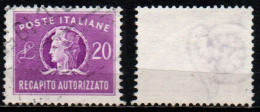 # 1952 Italia Repubblica Recapito Autorizzato 20 Lire Filigrana Ruota 3 SB - Taxe