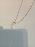 Pendentif Collier Croix Avec Véritable Diamant - Anhänger