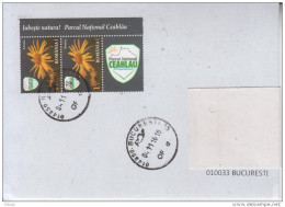 ROMANIA : PROTECTED AREA - WILD FLOWER 2 Stamps + Vignette On Circulated Cover #409896261 - Registered Shipping! - Gebruikt