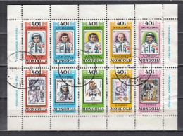 Mongolia 1980 - INTERCOSMOS, Mi-Nr. 1318/27 In Sheet, Used - Mongolie