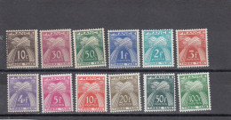 France - Année 1946/55 -  Taxe - Neuf** - N°YT 78/89 - Type Gerbes - 1859-1959 Mint/hinged