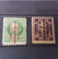 CUBA 1 Et 2 Centavos 1933 Sobrecarga Gobierno Revolucionario - Neufs