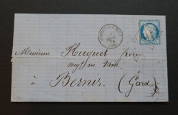 France., 60C Sur Lettre Convoyeur Lyon Marseille Rapide B Au Départ  D'Argenteuil - 1876-1878 Sage (Type I)