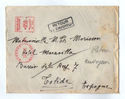 TB 4420 - EMA - LSC - Lettre / Retour A L'Envoyeur - Oblitération Mécanique - AUBENAS 1963 / 64  Pour TOLEDE ( Espagne ) - EMA (Empreintes Machines à Affranchir)